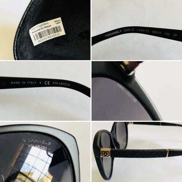 ❌SOLD❌CHANEL 5225Q CATEYE LEATHER TRIM SUNGLASSES - Picture 6 of 8